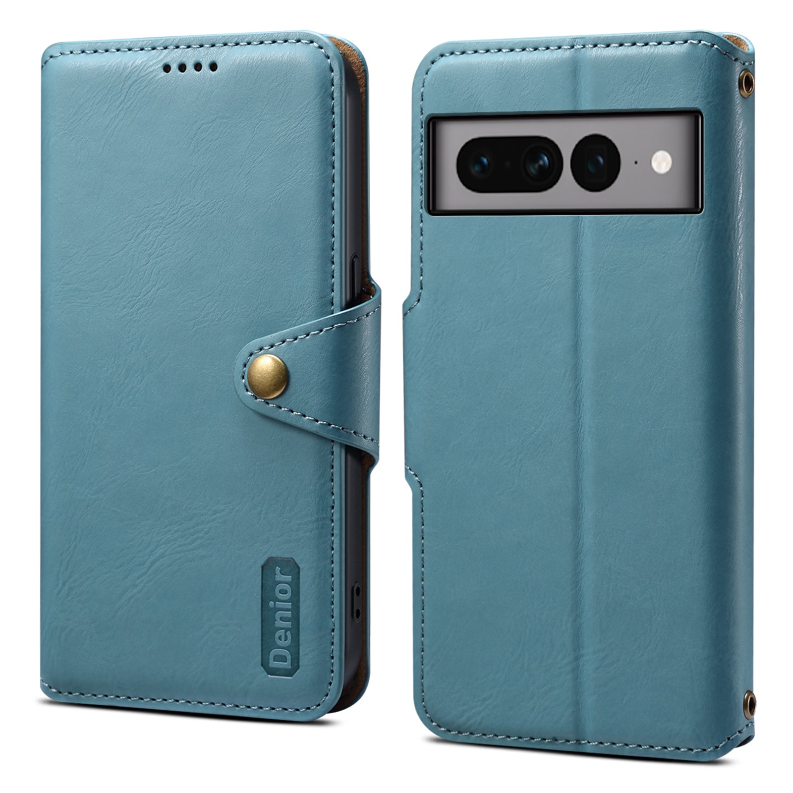 DENIOR For Google Pixel 7 Pro 5G Shockproof Case Cowhide Texture Leather Phone Cover DENIOR For Google Pixel 7 Pro 5G Shockproof Case Cowhide Texture Leather Phone Cover